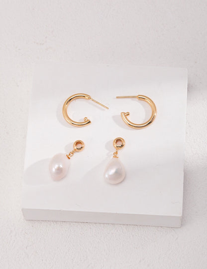 Two-Way Baroque Pearl Earrings